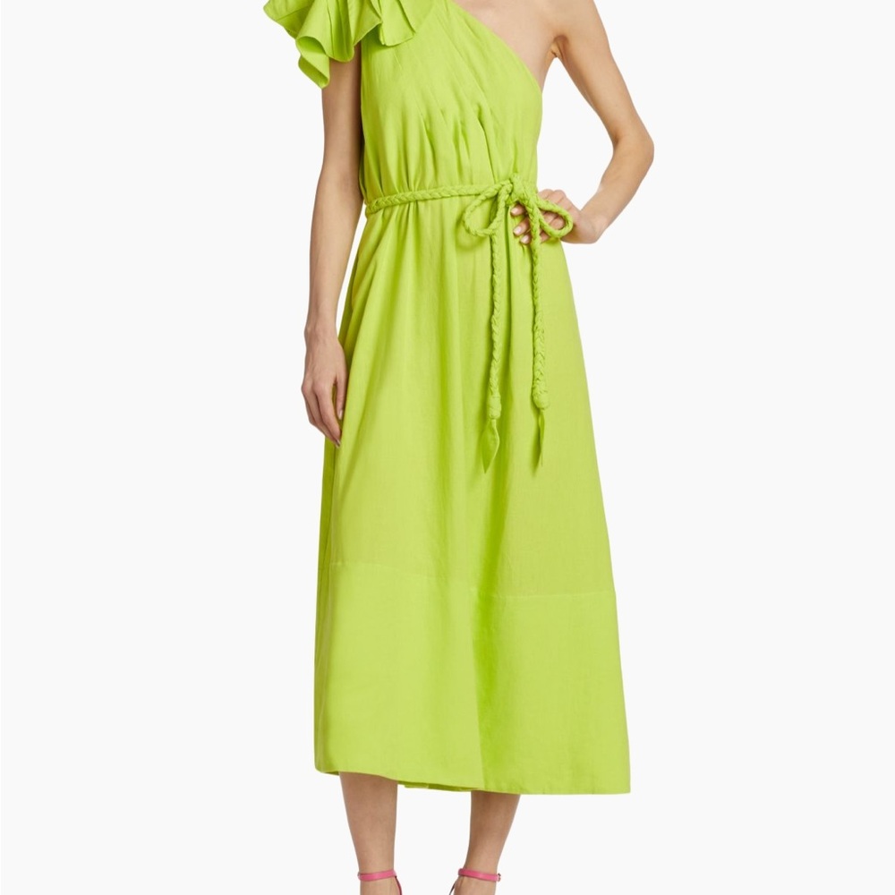 Lime Green One-Shoulder Dress